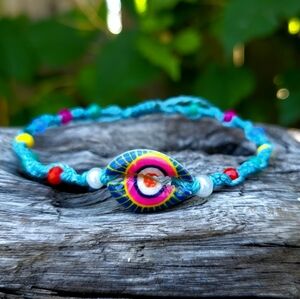 Handmade Beaded Macrame Beachy Shell Ankle Bracelet